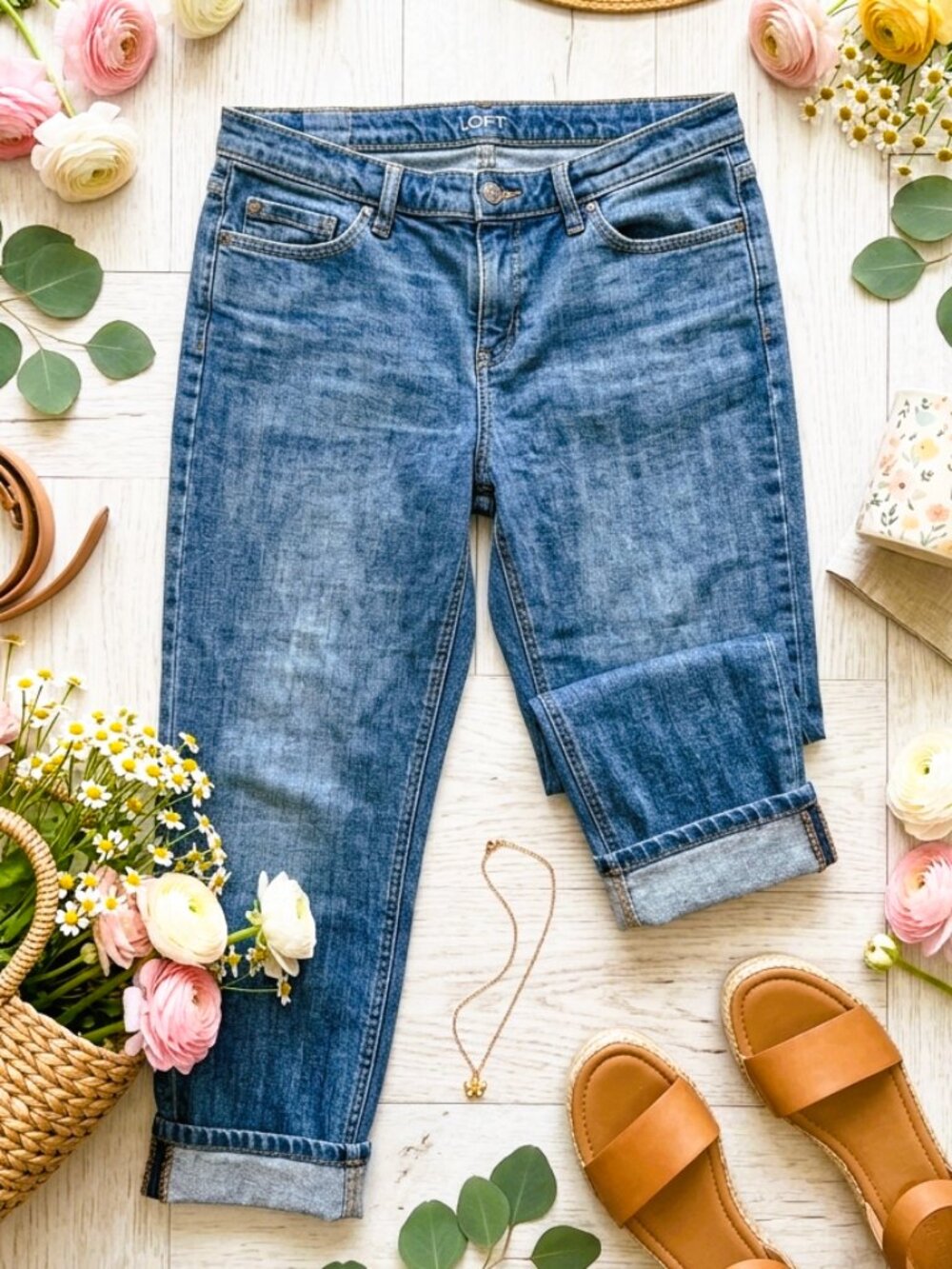 LOFT Boyfriend Jeans Ankle Jeans | 10 | Mom Jeans | High-Rise | Relaxed Fit